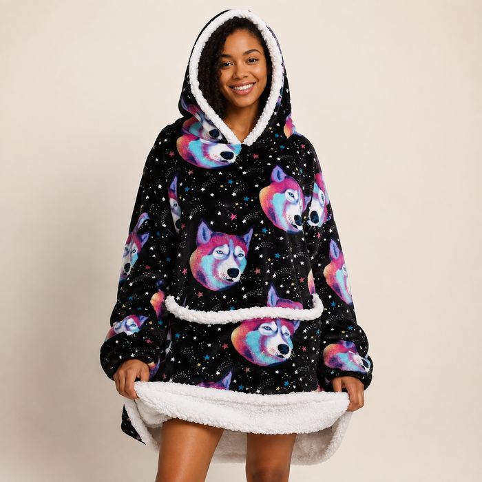 Hoodie Deken — Galaxy Husky