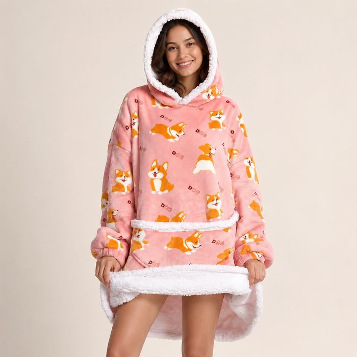 Hoodie Deken — Corgi